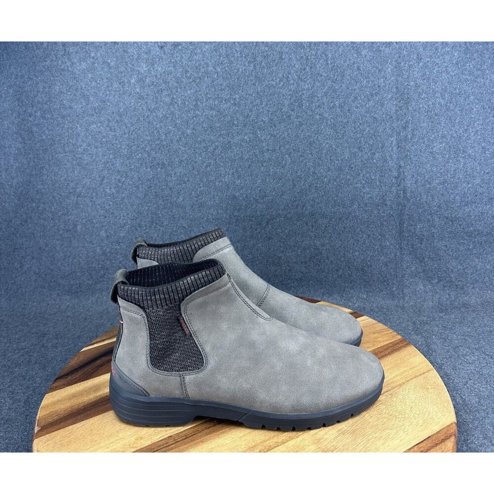 hey dude scott grip mens size 10 shoes gray slip on comfort chelsea boots
